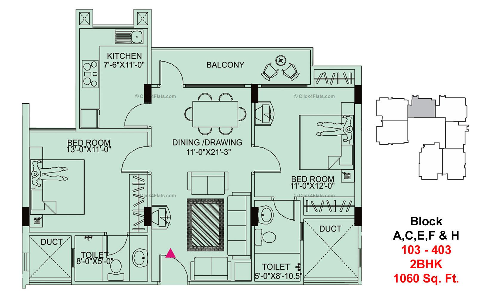 Hanging Gardens 2 BHK 