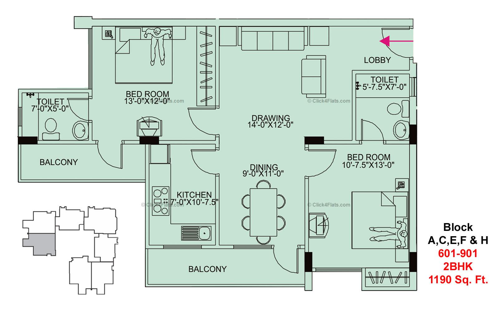 Hanging Gardens 2 BHK 