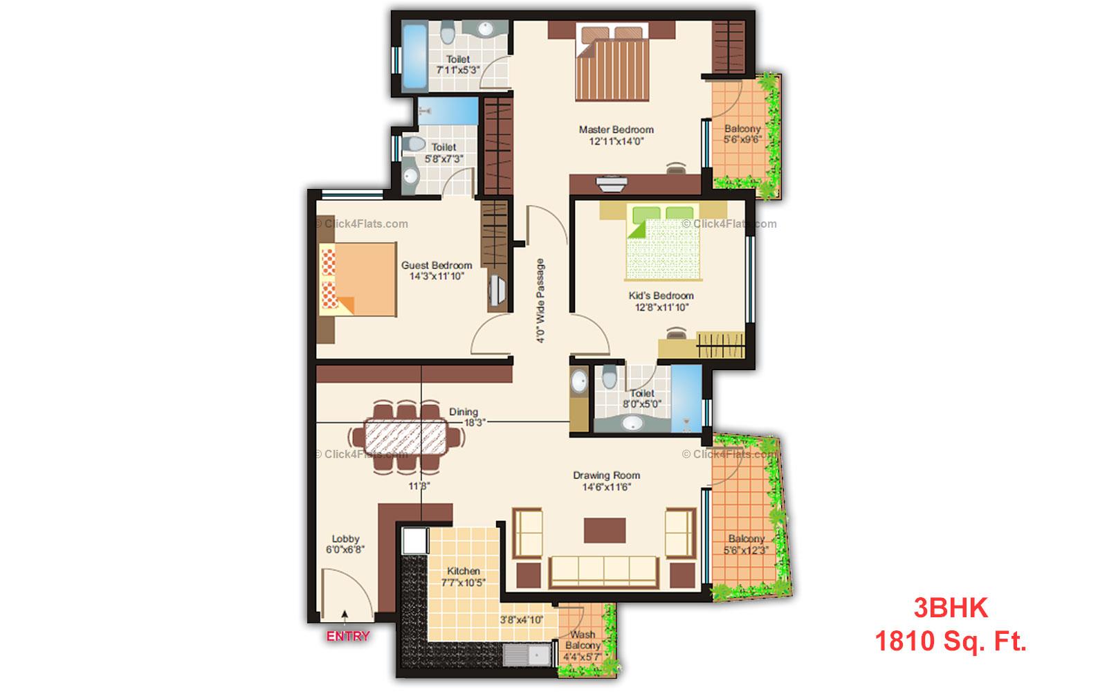 Ashiana Greenwood 3 BHK 