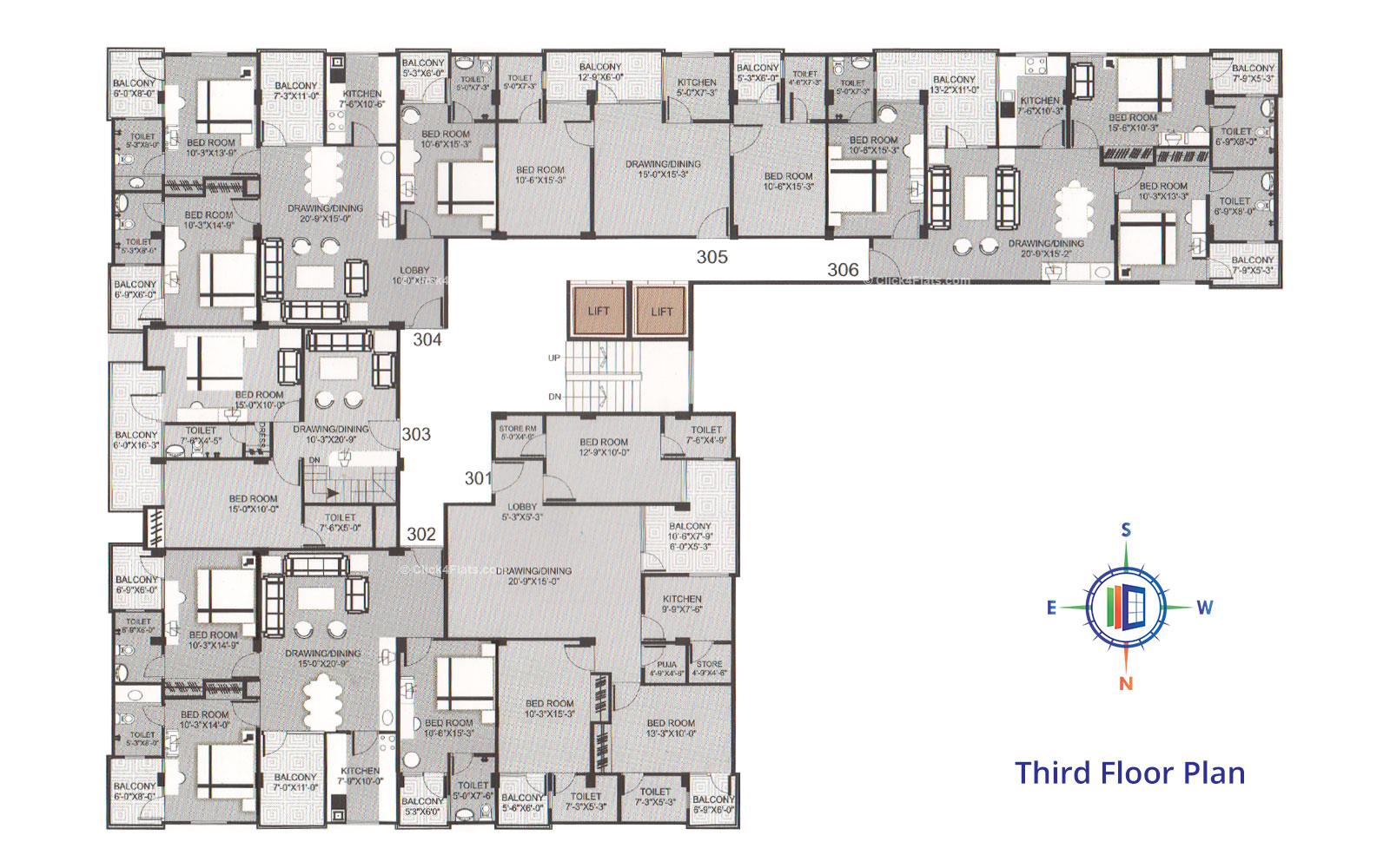 Pearl Edge Third Floor Plan