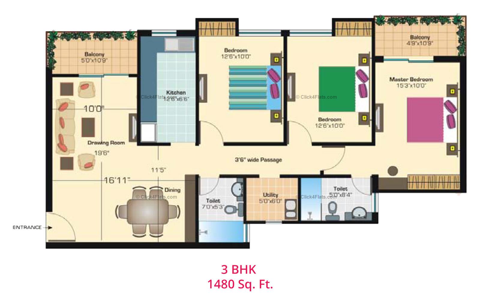 Rangoli Gardens 3 BHK 