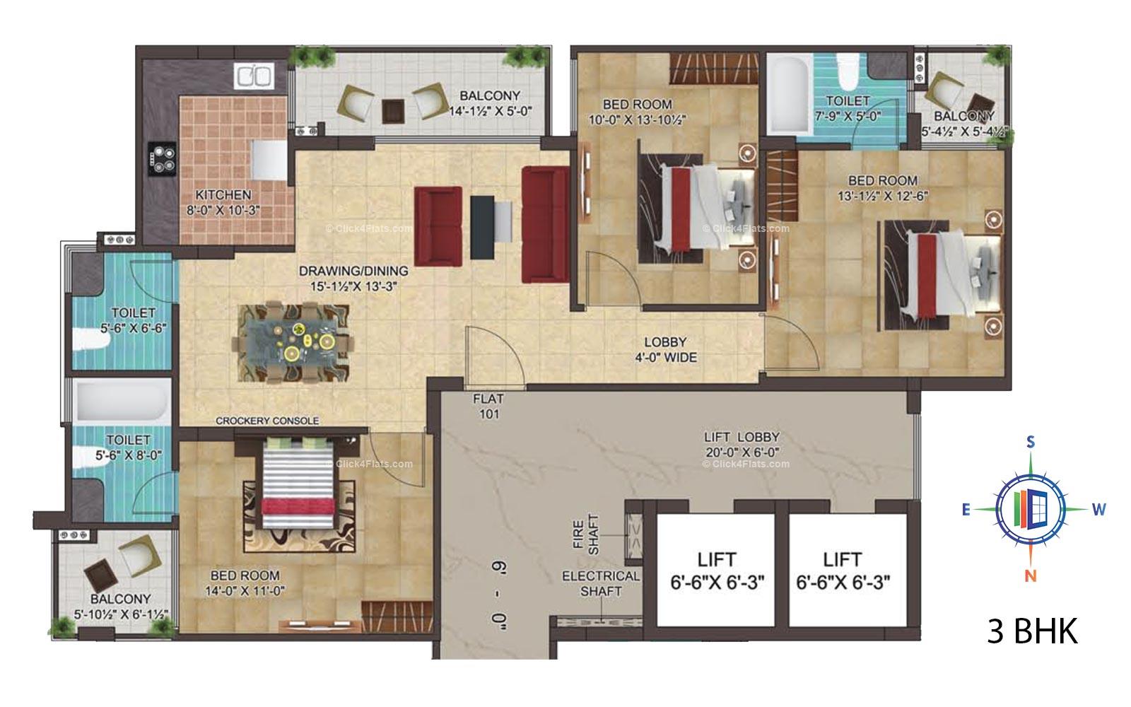 Padam Prime 3 BHK 