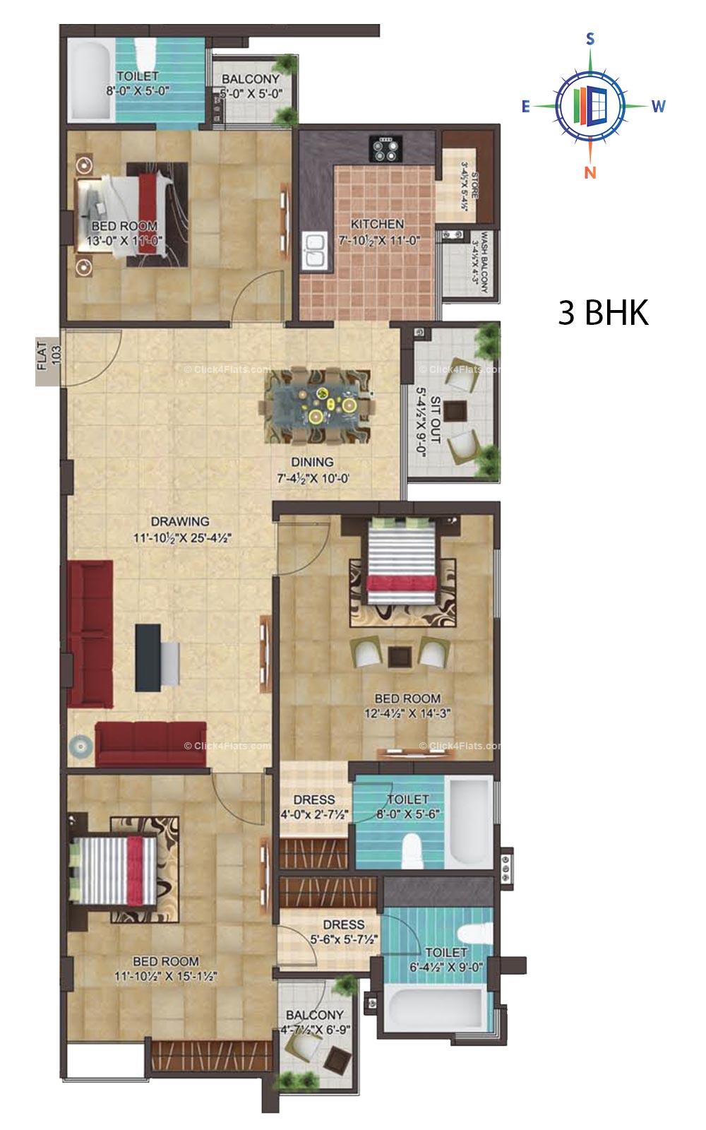 Padam Prime 3 BHK 