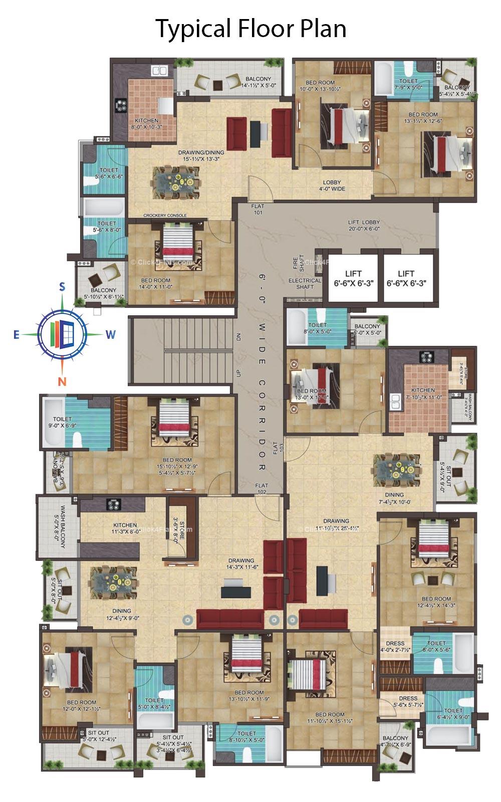 Padam Prime Typical Floor Plan