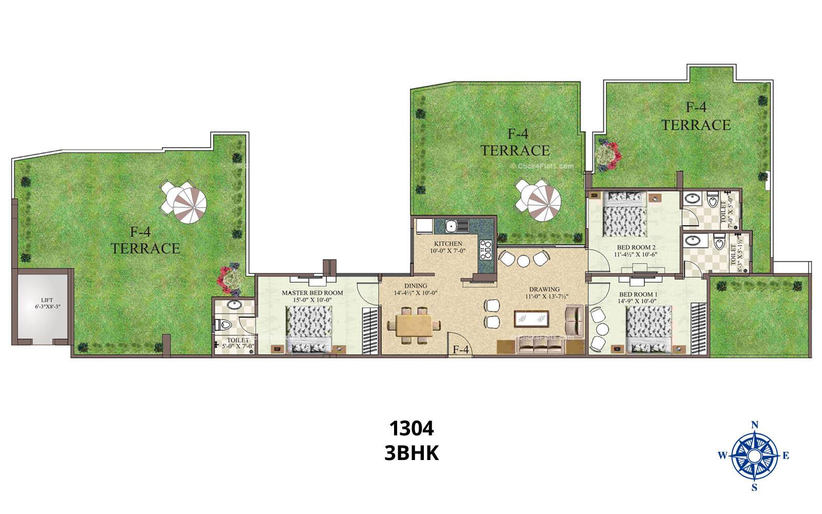 Pamposh 3 BHK 