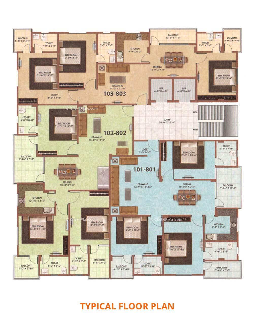 Govindam Pearl Legacy Typical Floor Plan