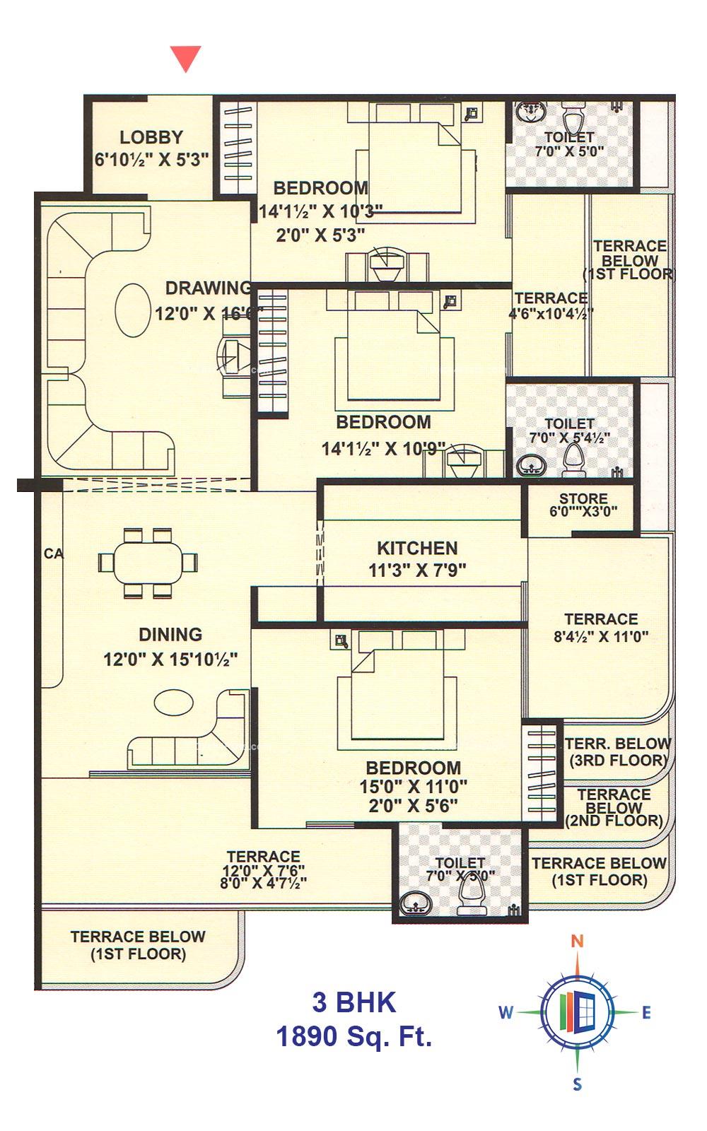 Pearl Medham 3 BHK 