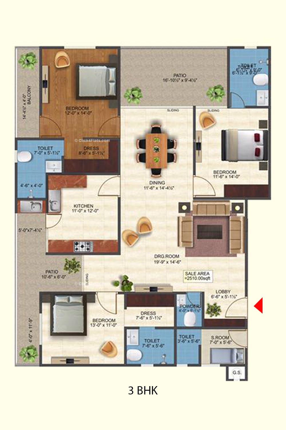 Royal Anmol 3 BHK 