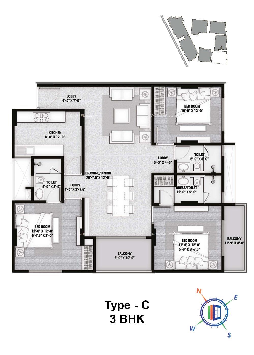 Pinnacle 3 BHK 