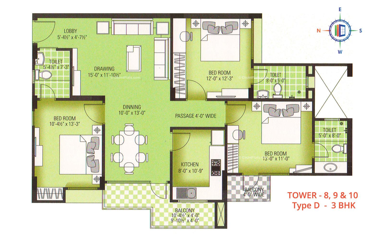 Royal Greens II 3 BHK 