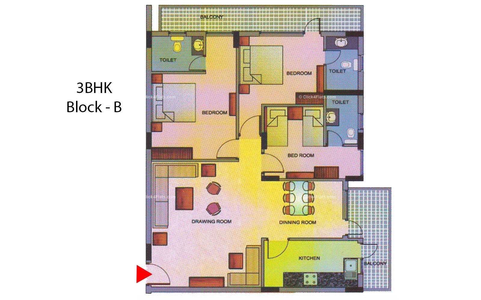 Raheja 3 BHK 