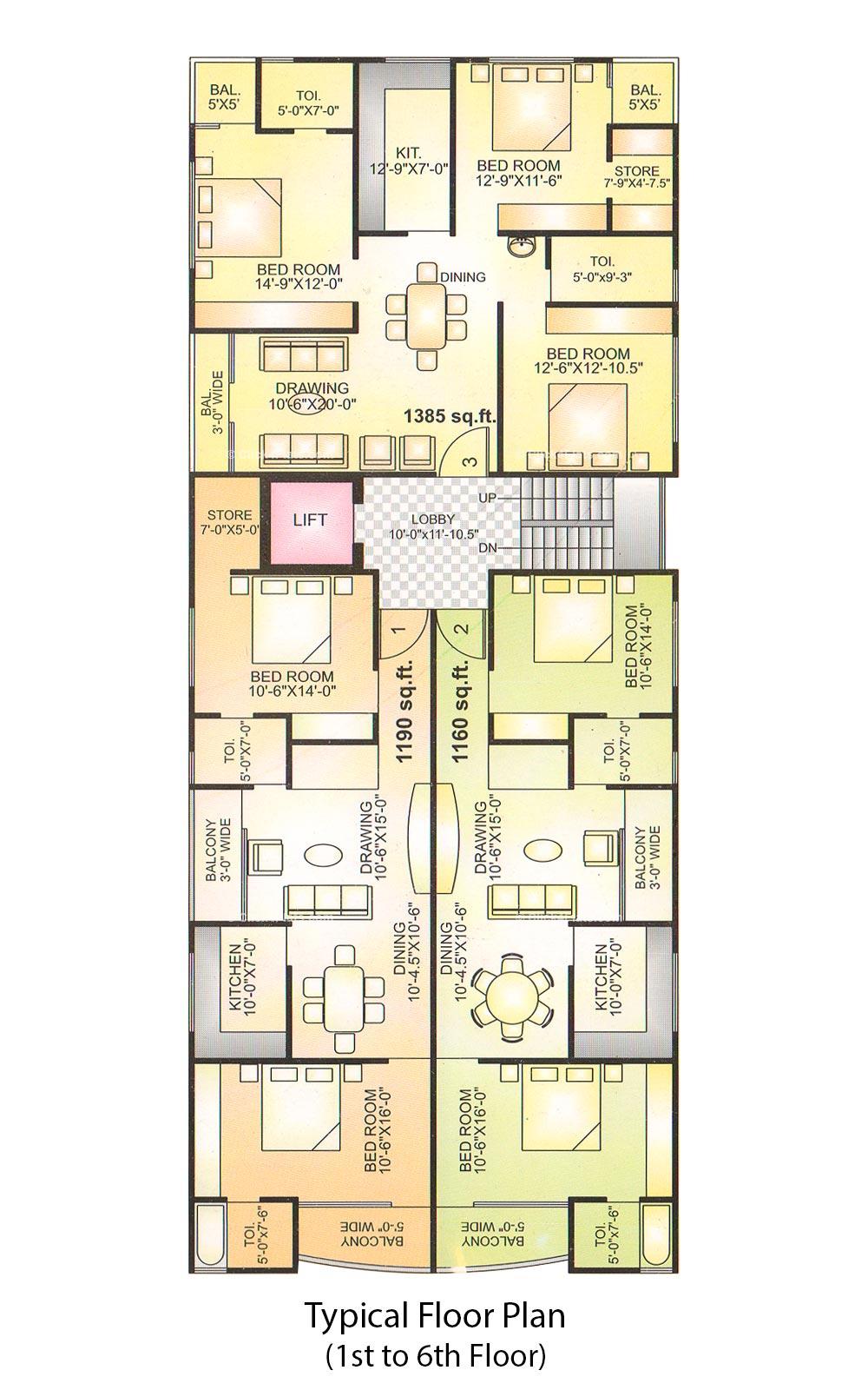 Raj Vilas 2 Typical Floor Plan