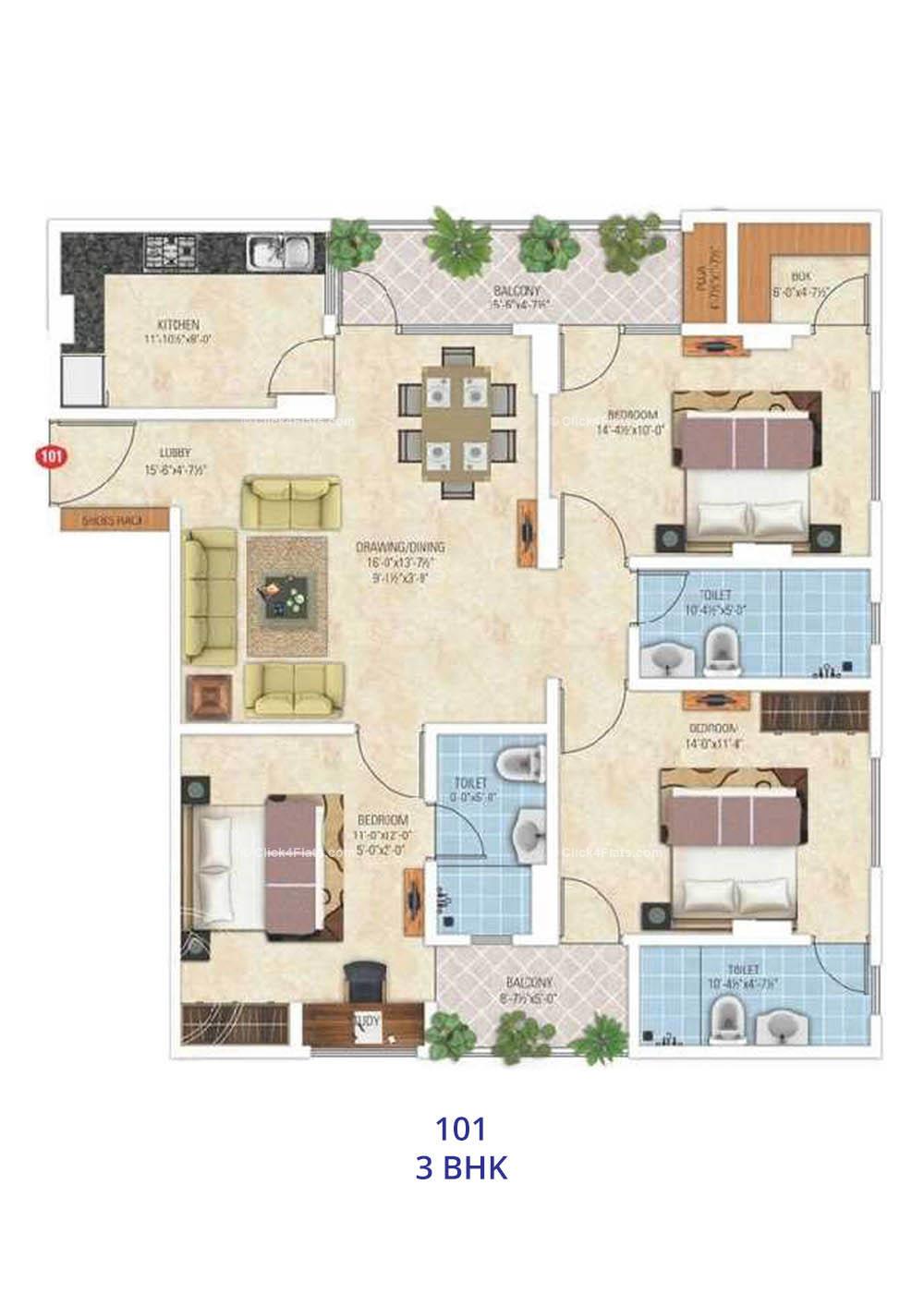 Royal Ornate 3 BHK 