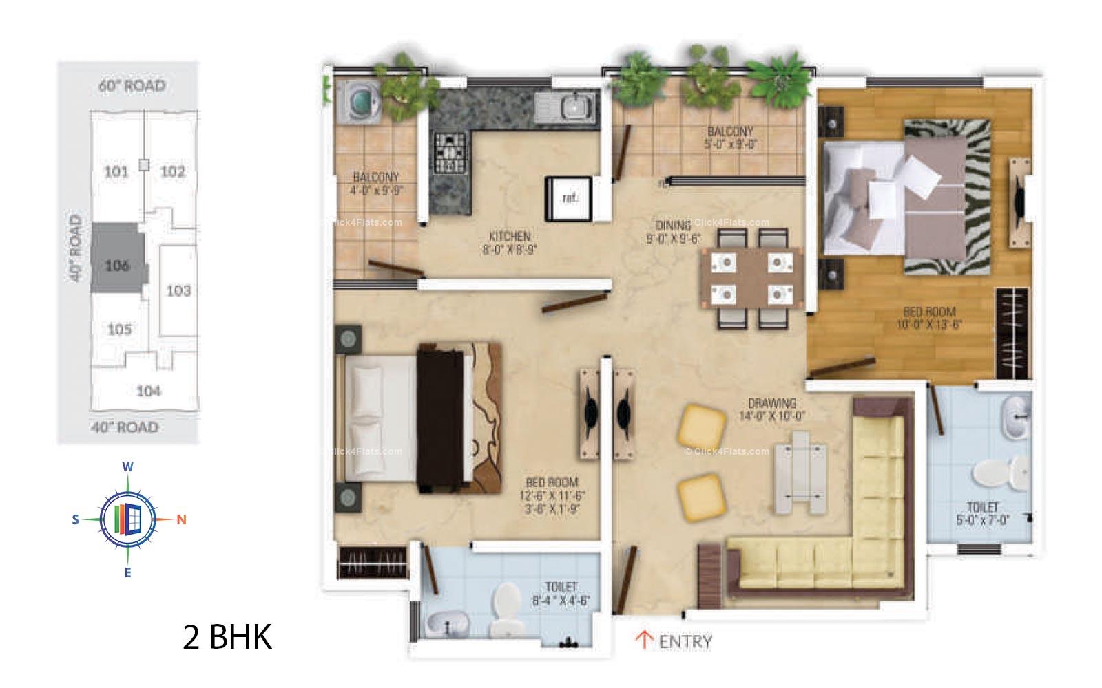 Royal Avenue 2 BHK 