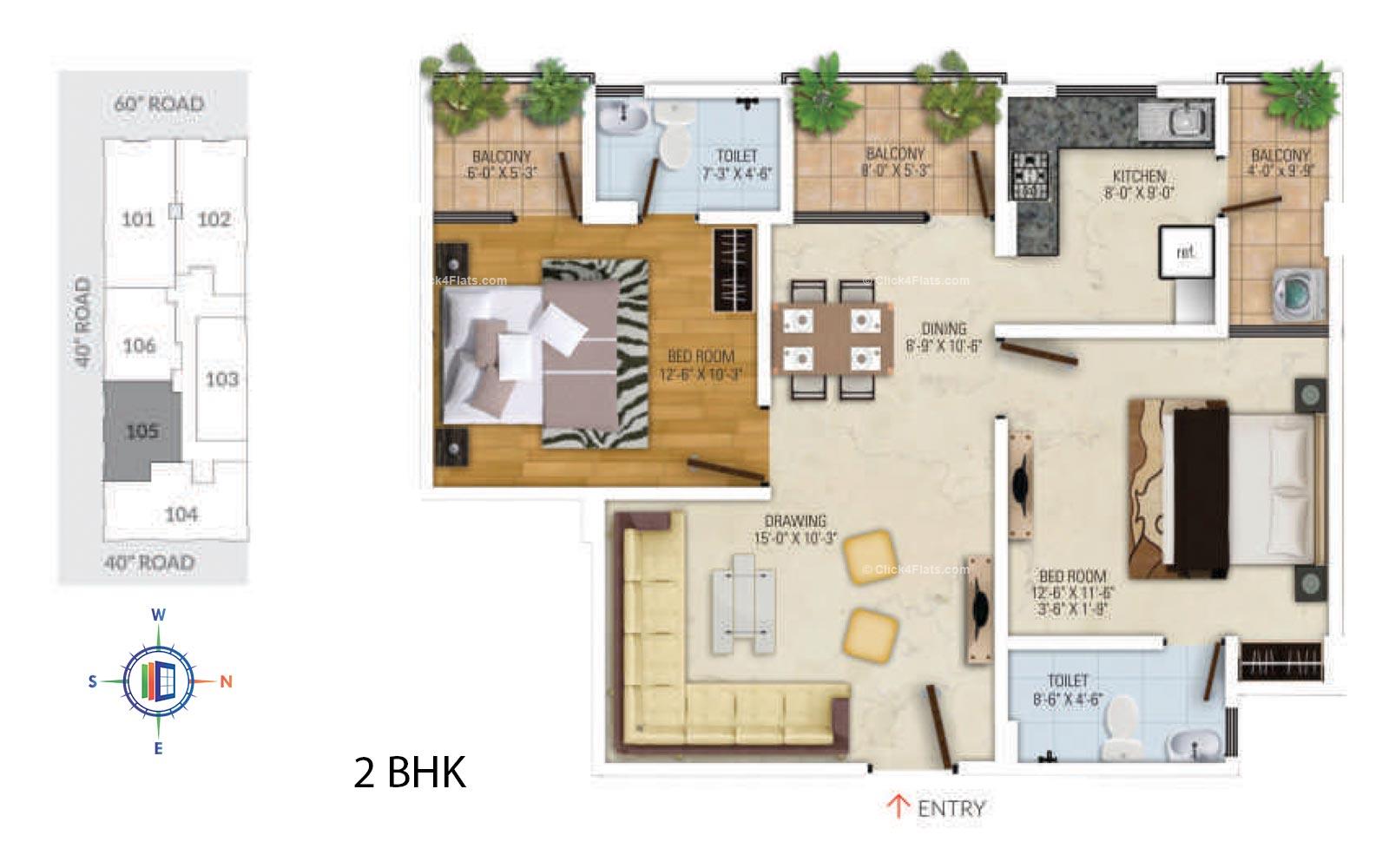 Royal Avenue 2 BHK 