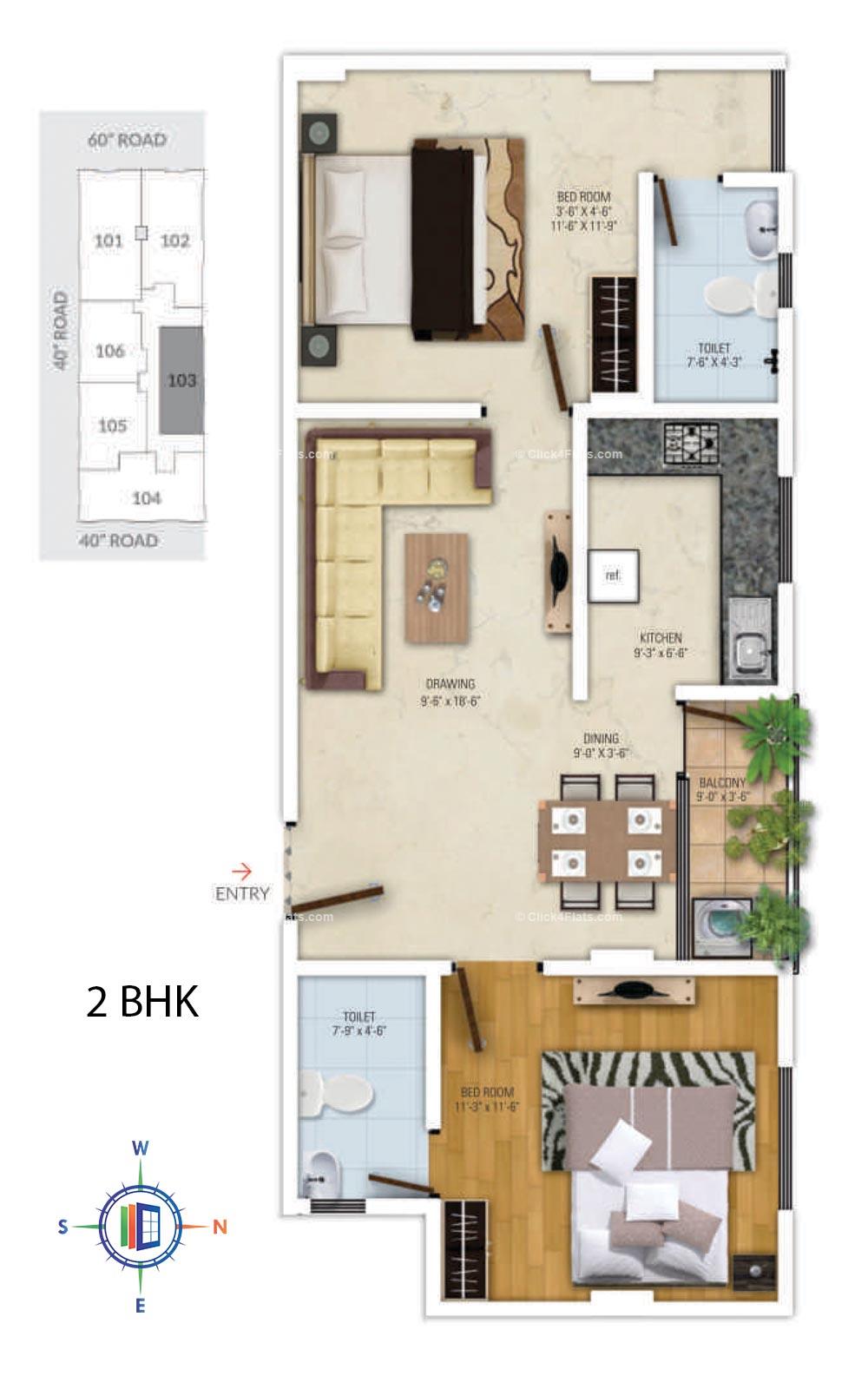 Royal Avenue 2 BHK 