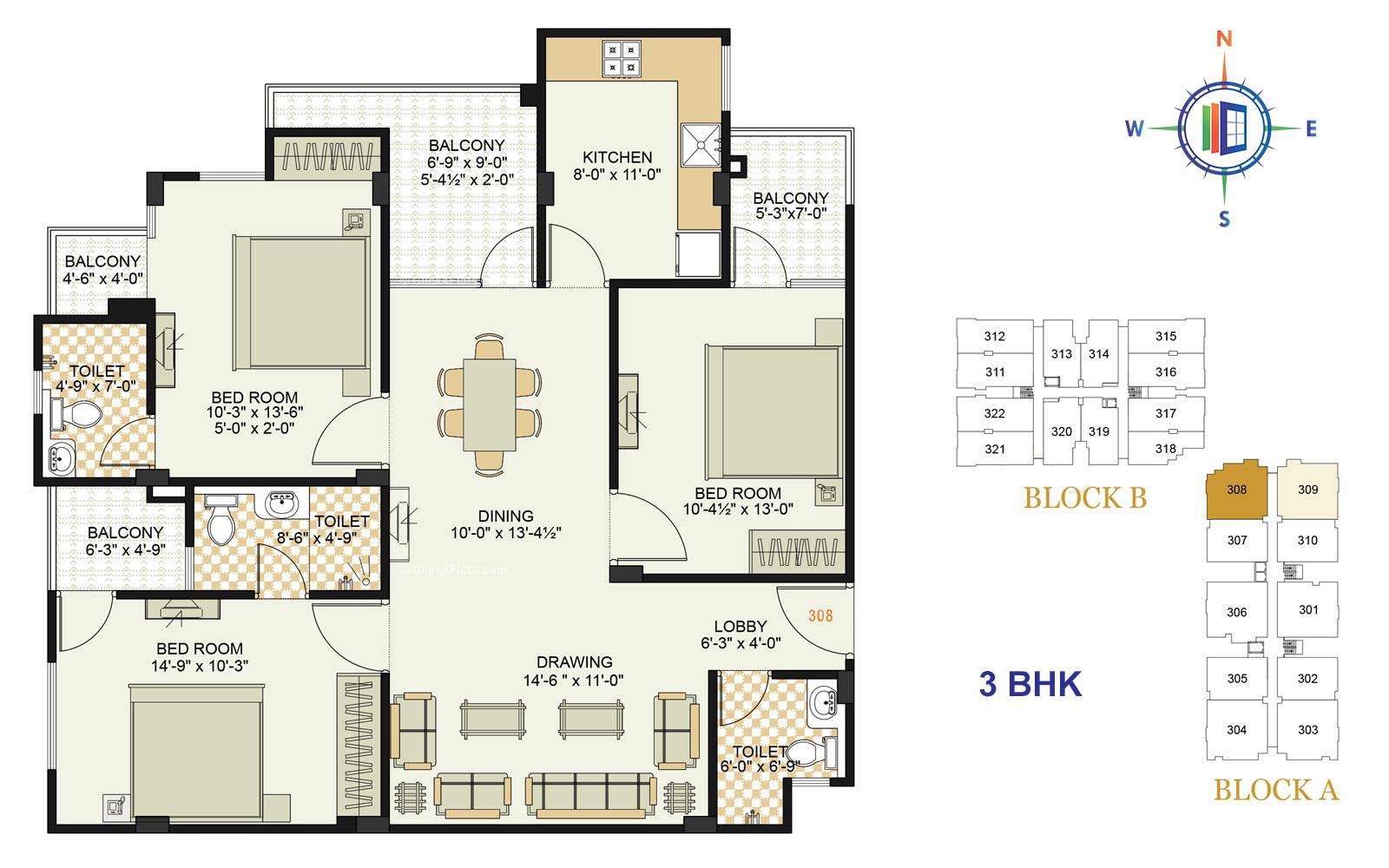 Royale Platinum 3 BHK 