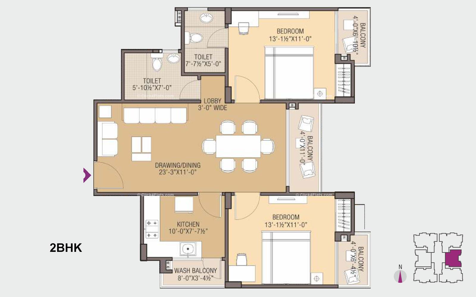 South Court 2 BHK 