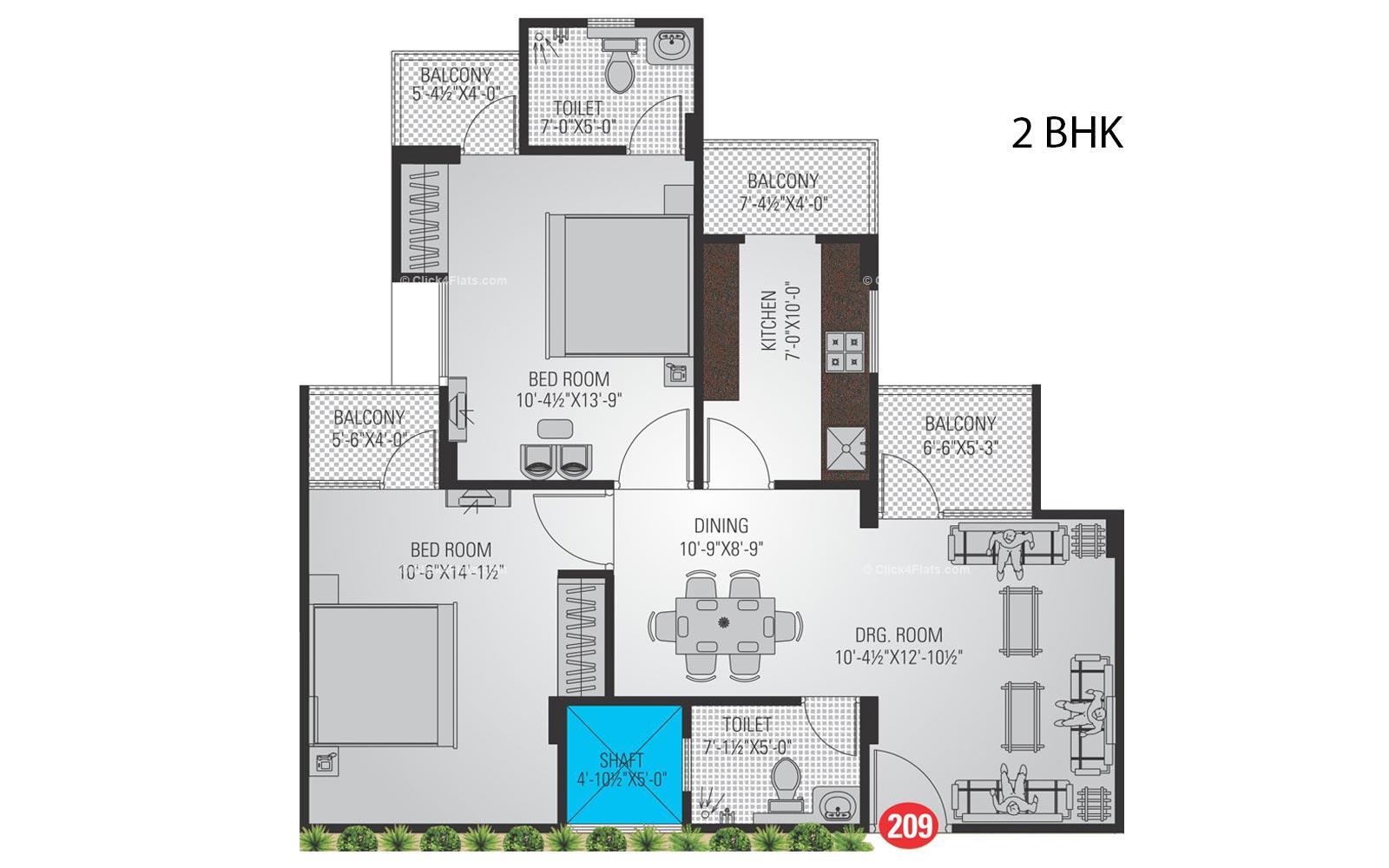 SDC Keystone 2 BHK 