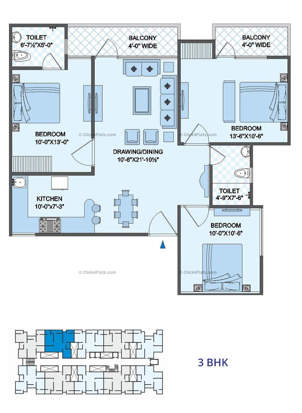 Shankra Residency 3 BHK 