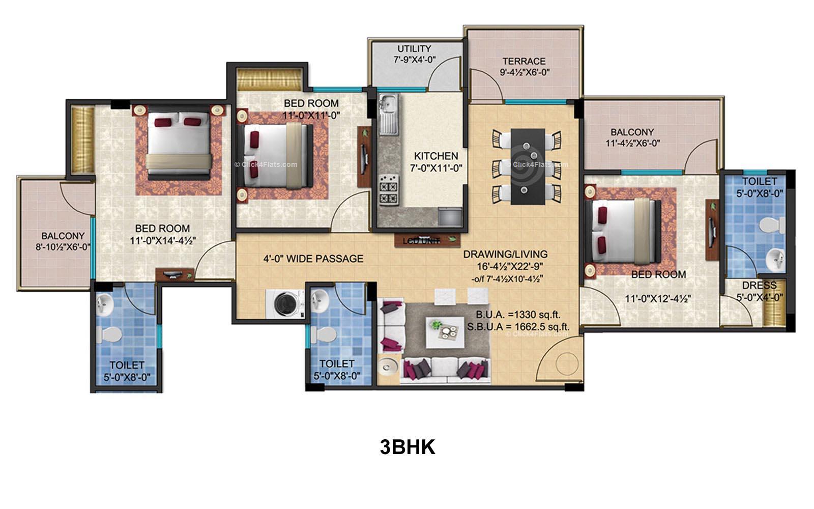 Shivalika 3 BHK 