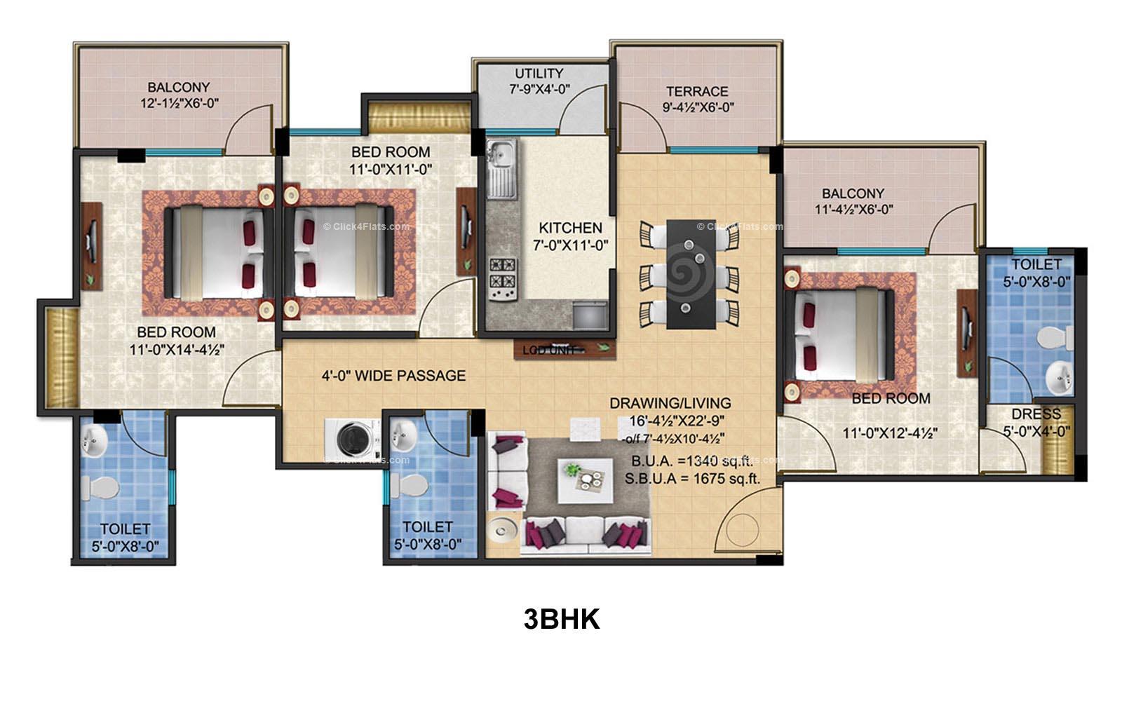 Shivalika 3 BHK 