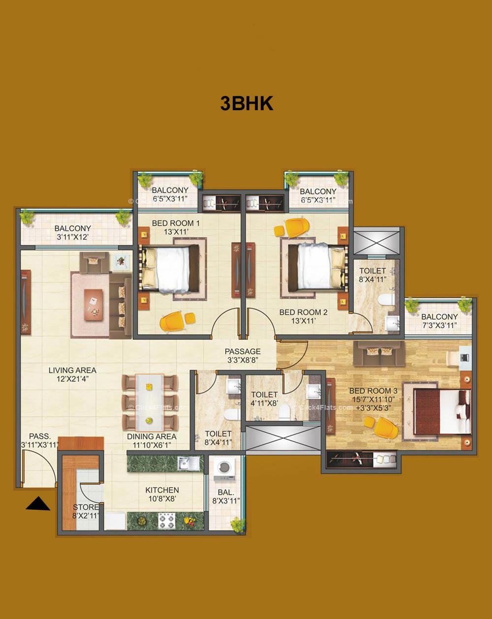 Shivraj Residency 3 BHK 