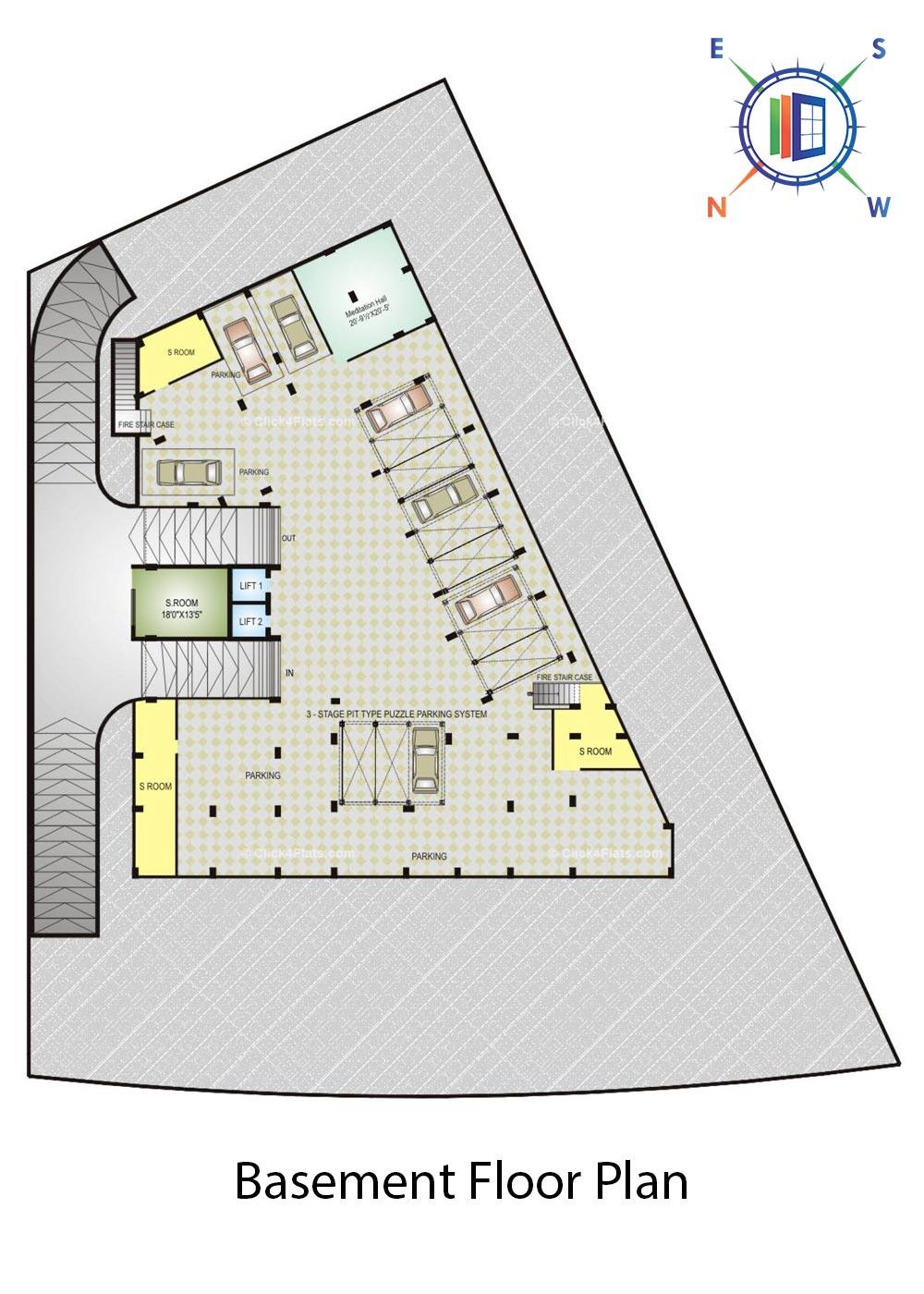 Shree Gordhan Heights Basement Floor Plan