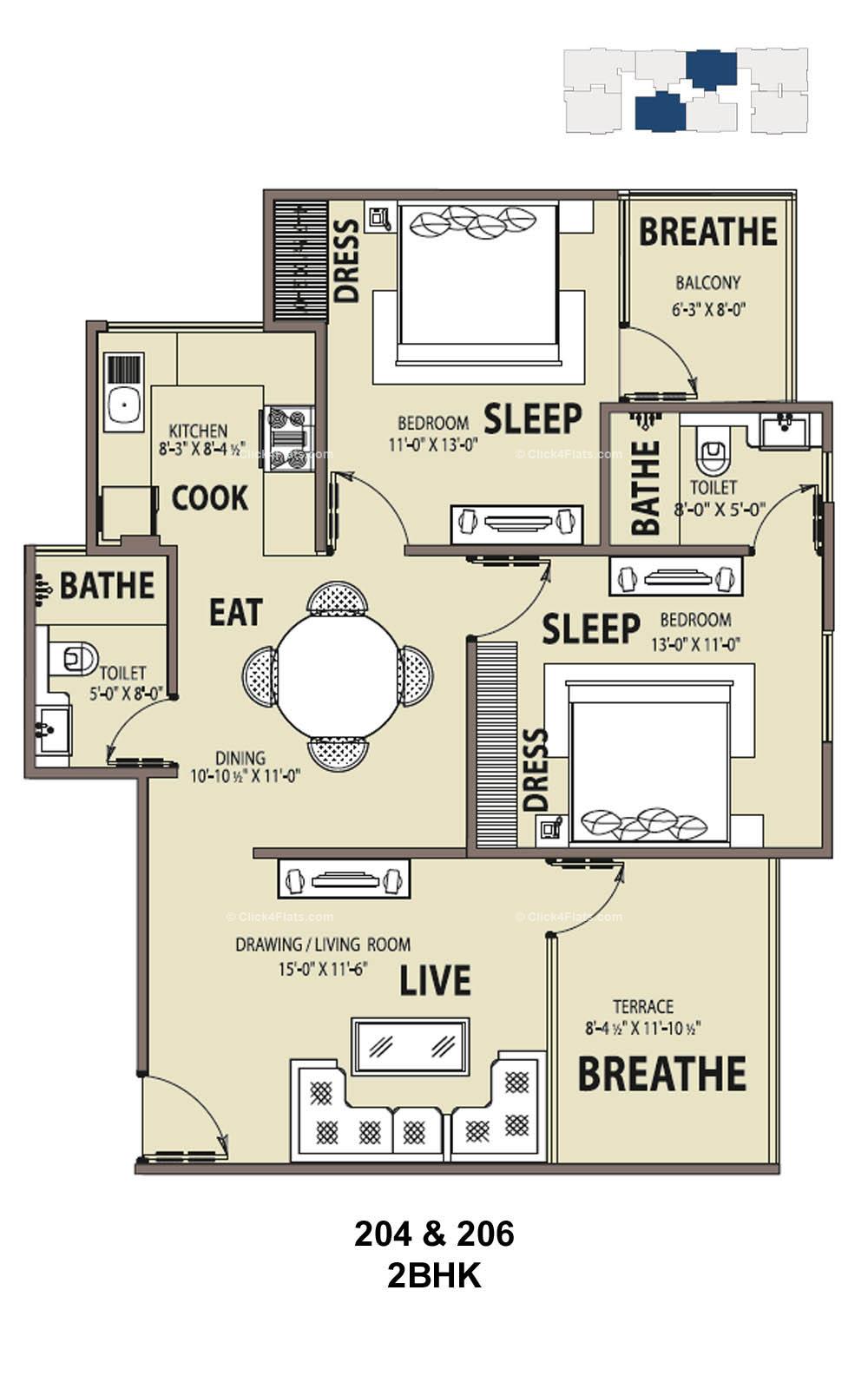 Kriscon Skywalk 2 BHK 