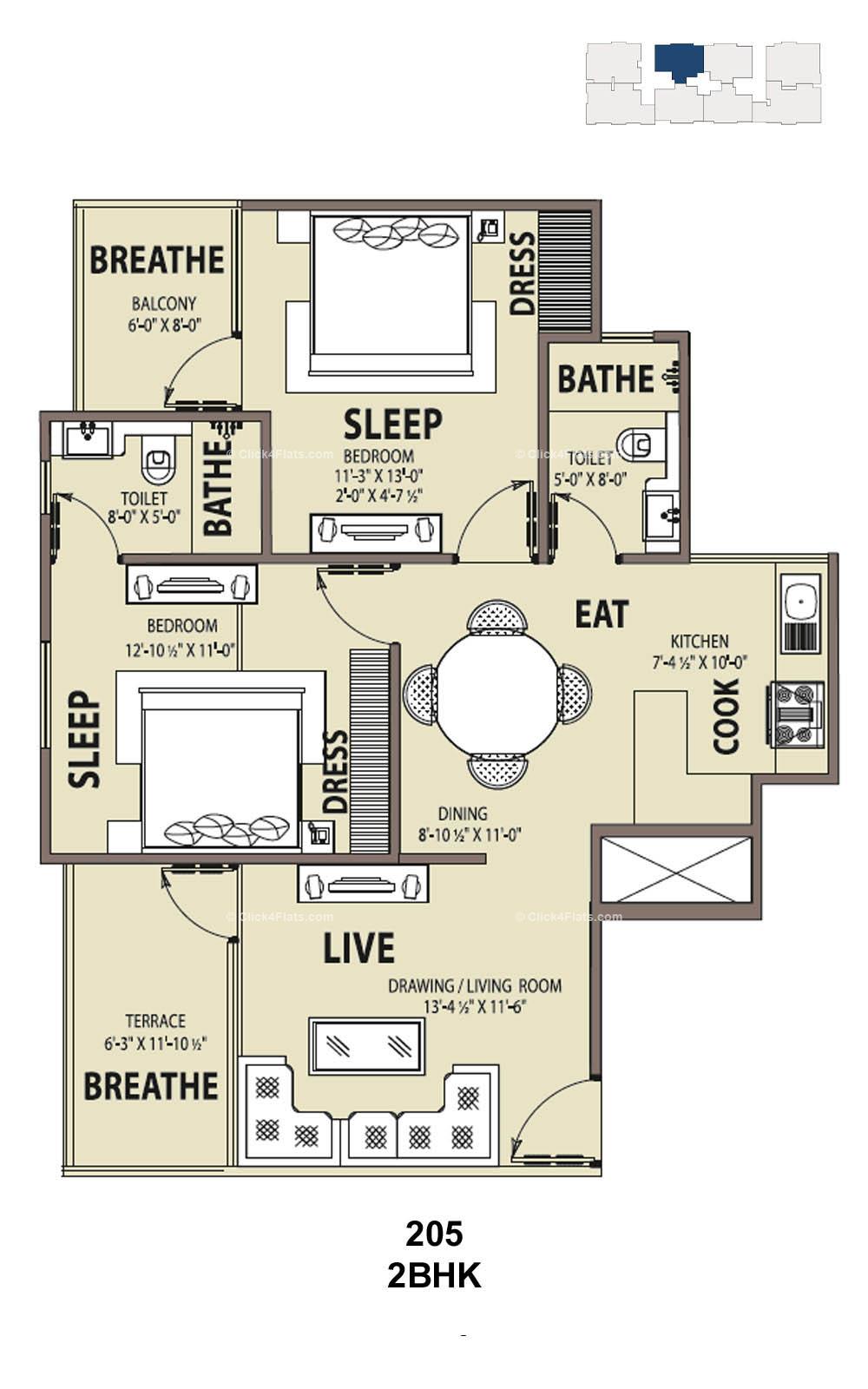 Kriscon Skywalk 2 BHK 