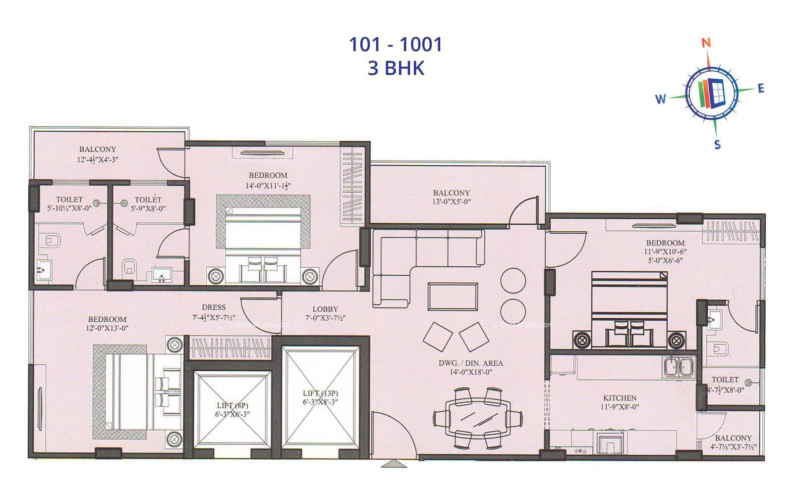 UDB Skyway 1 3 BHK 