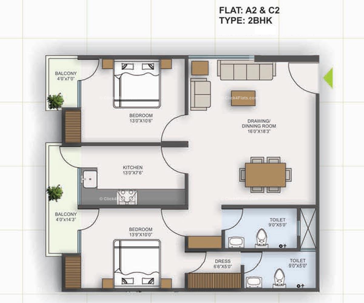 Square Arcade 2 BHK 