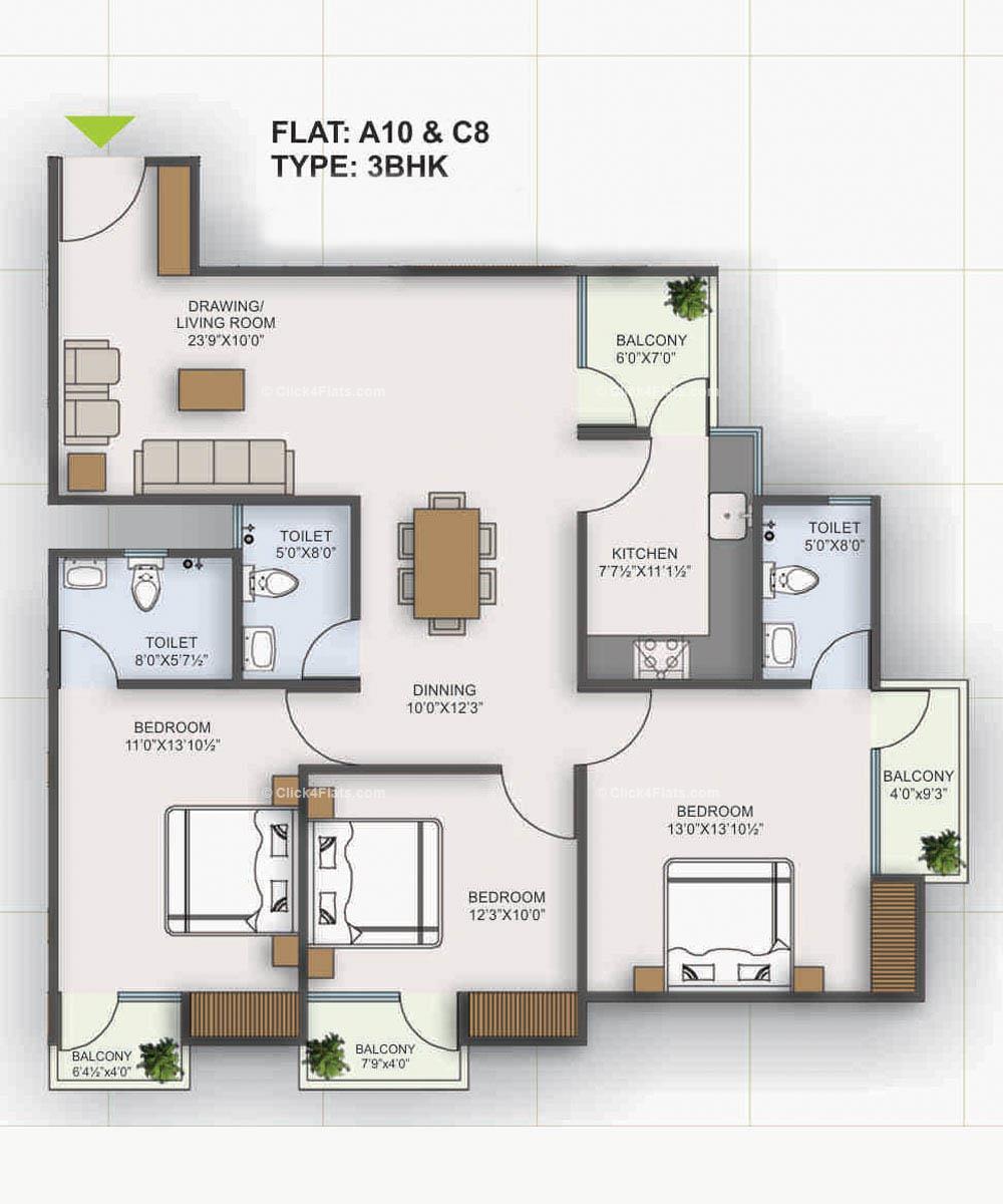 Square Arcade 3 BHK 