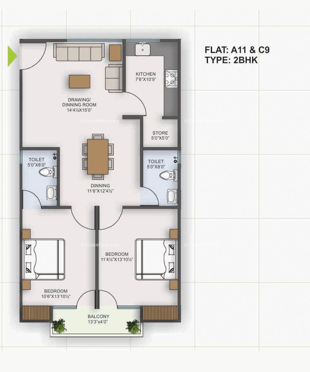 Square Arcade 2 BHK 