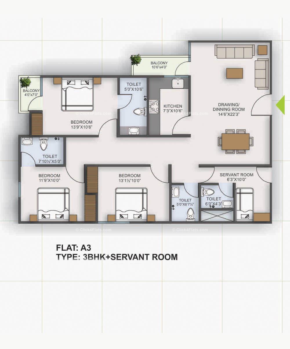 Square Arcade 3 BHK 