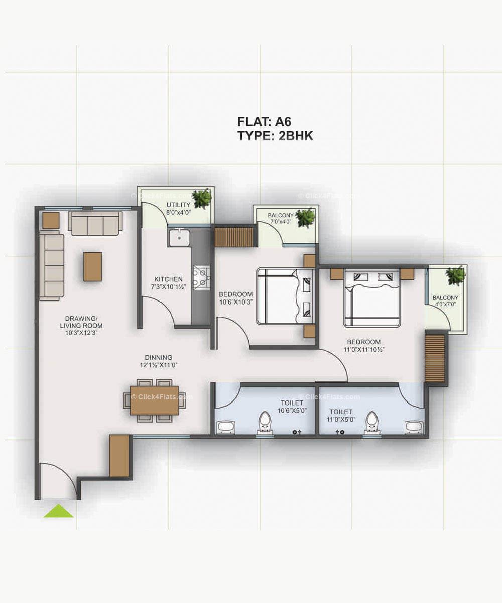 Square Arcade 2 BHK 