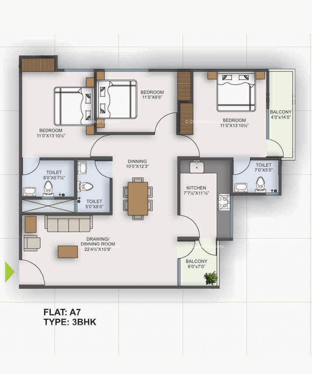 Square Arcade 3 BHK 