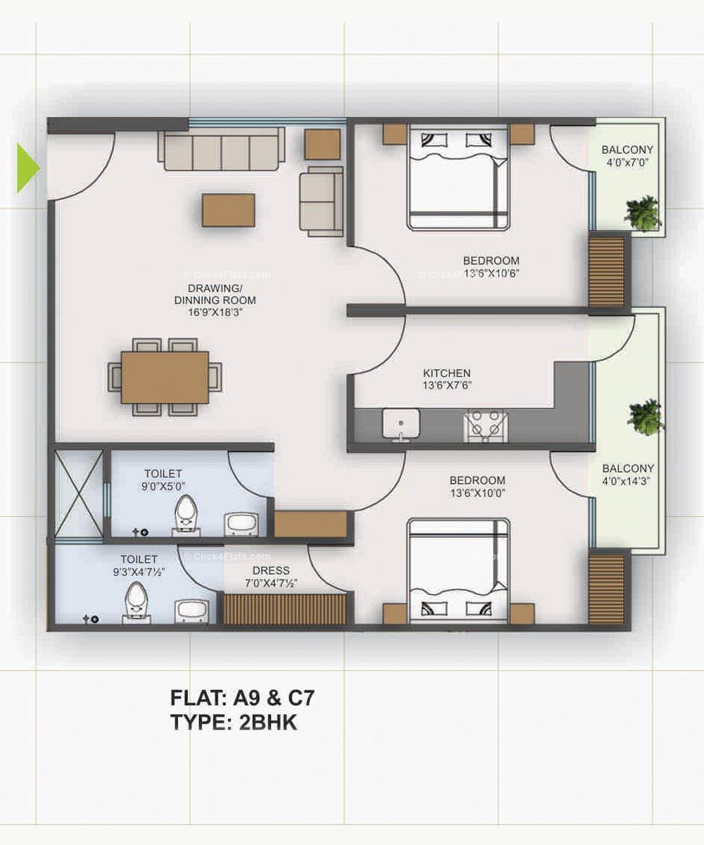 Square Arcade 2 BHK 