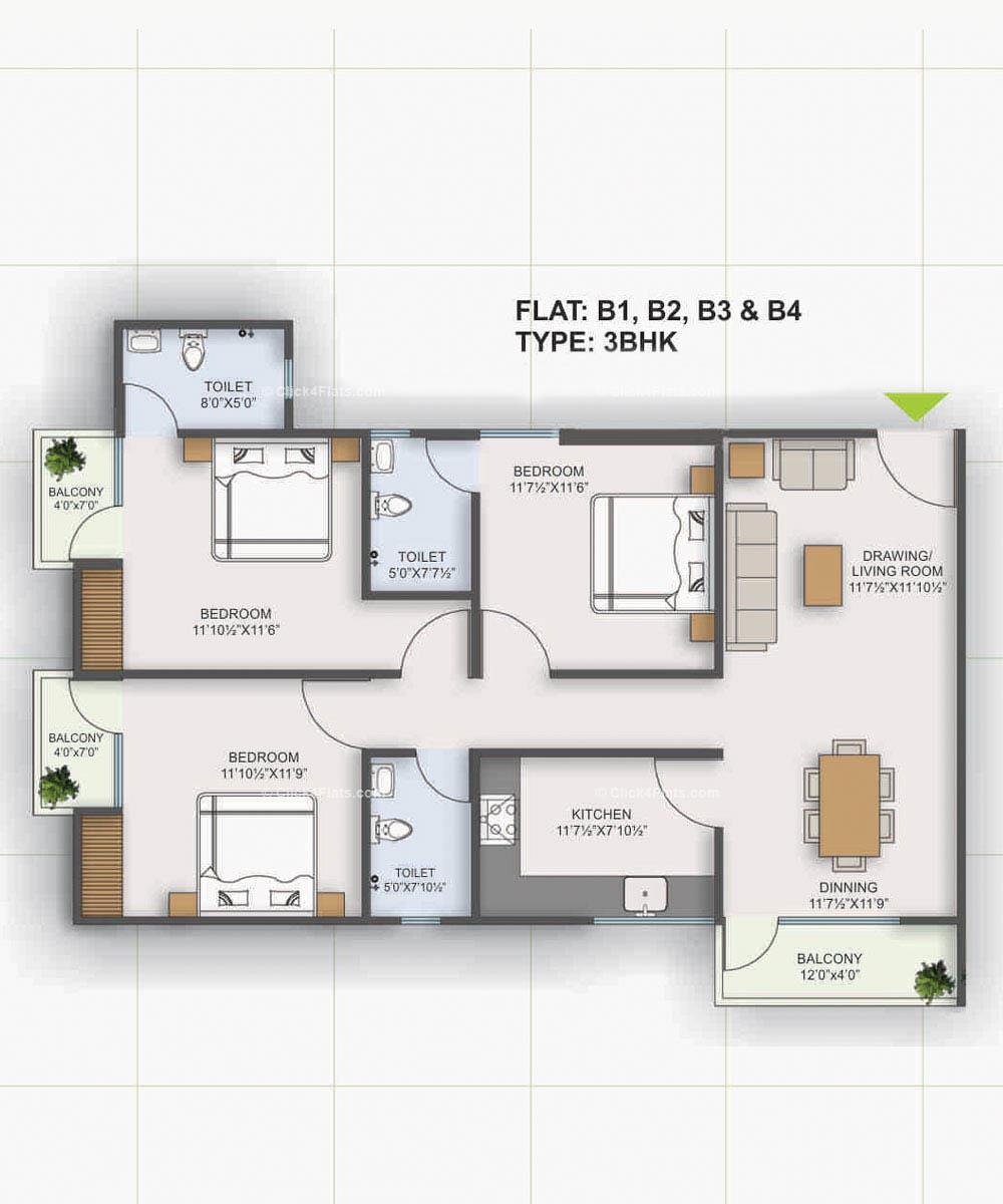 Square Arcade 3 BHK 