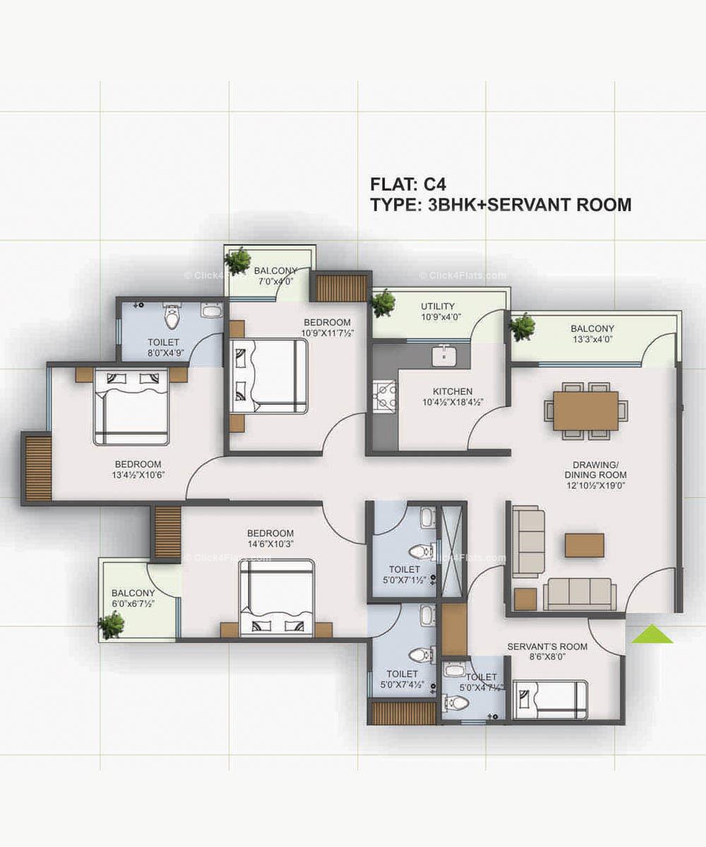 Square Arcade 3 BHK 