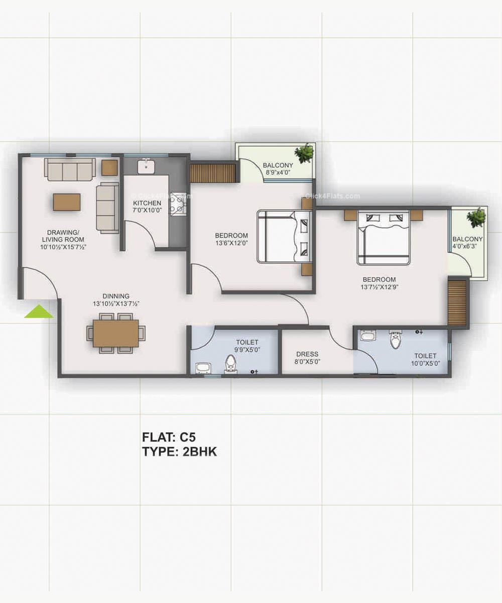 Square Arcade 2 BHK 