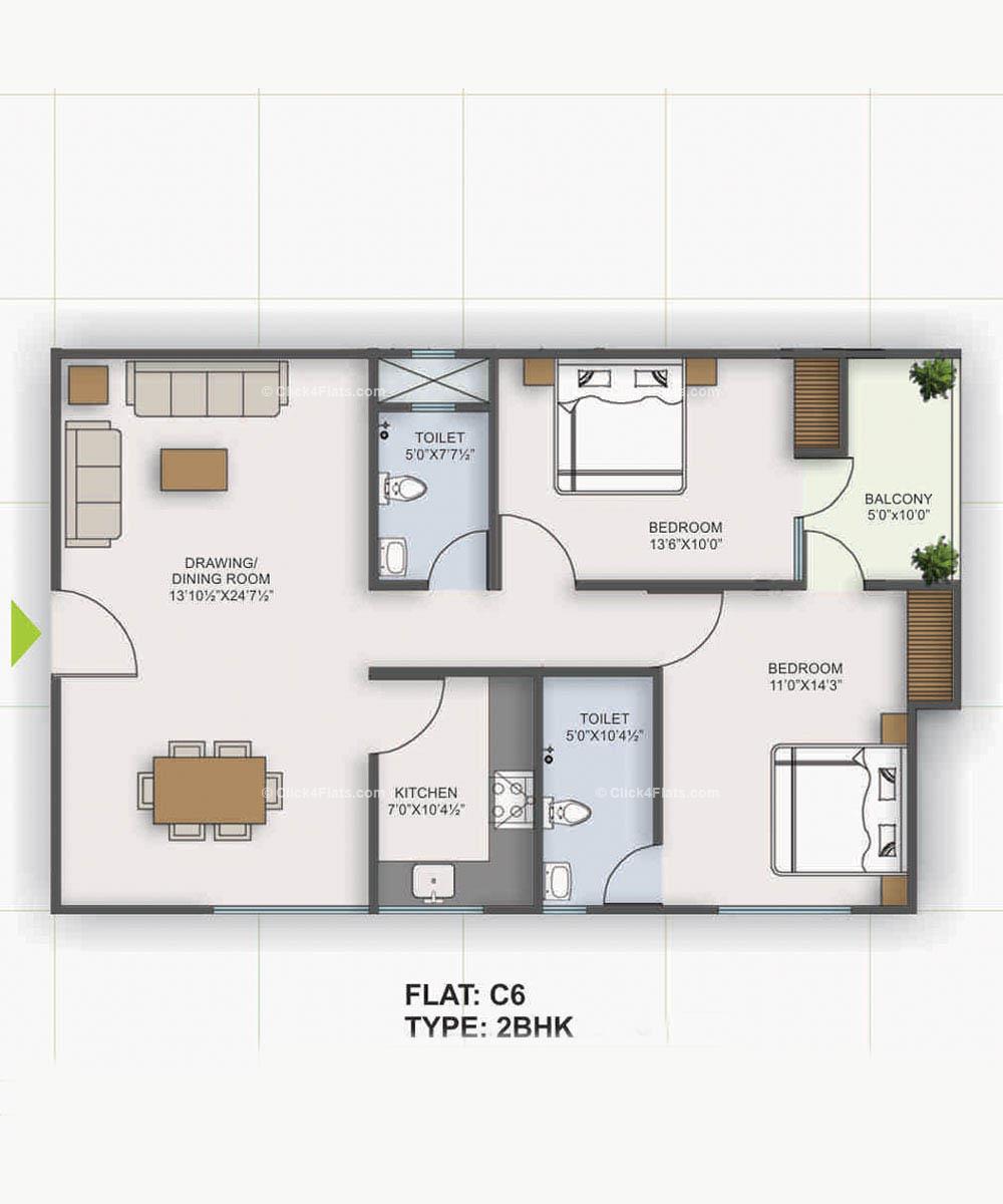 Square Arcade 2 BHK 