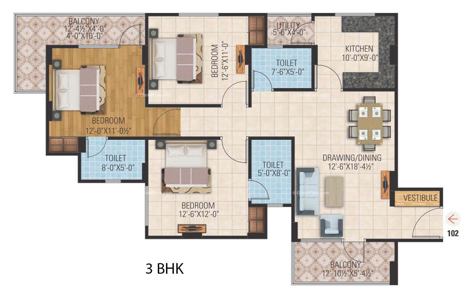 Sunshine Prime 3 BHK 