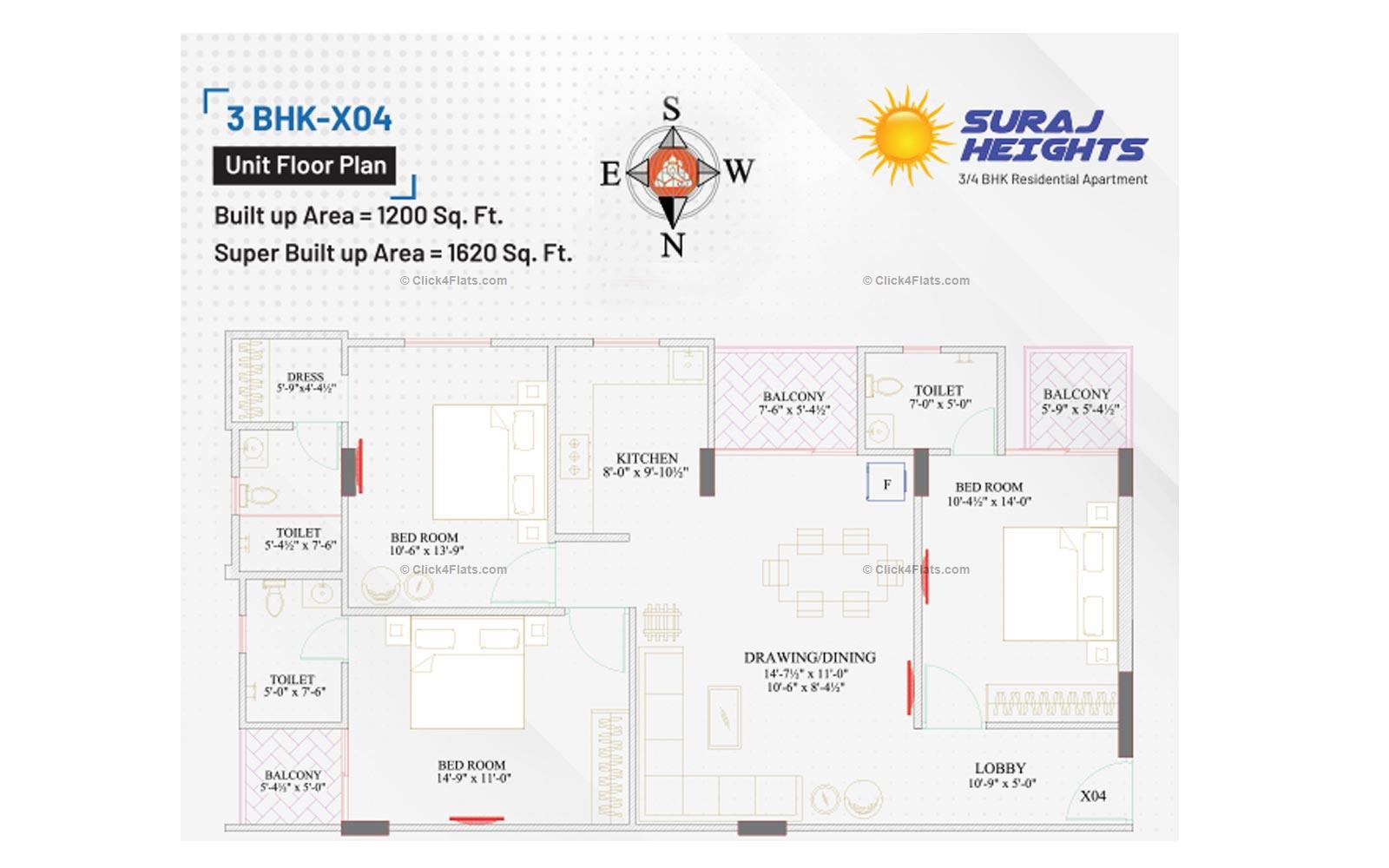 Suraj Heights 3 BHK 