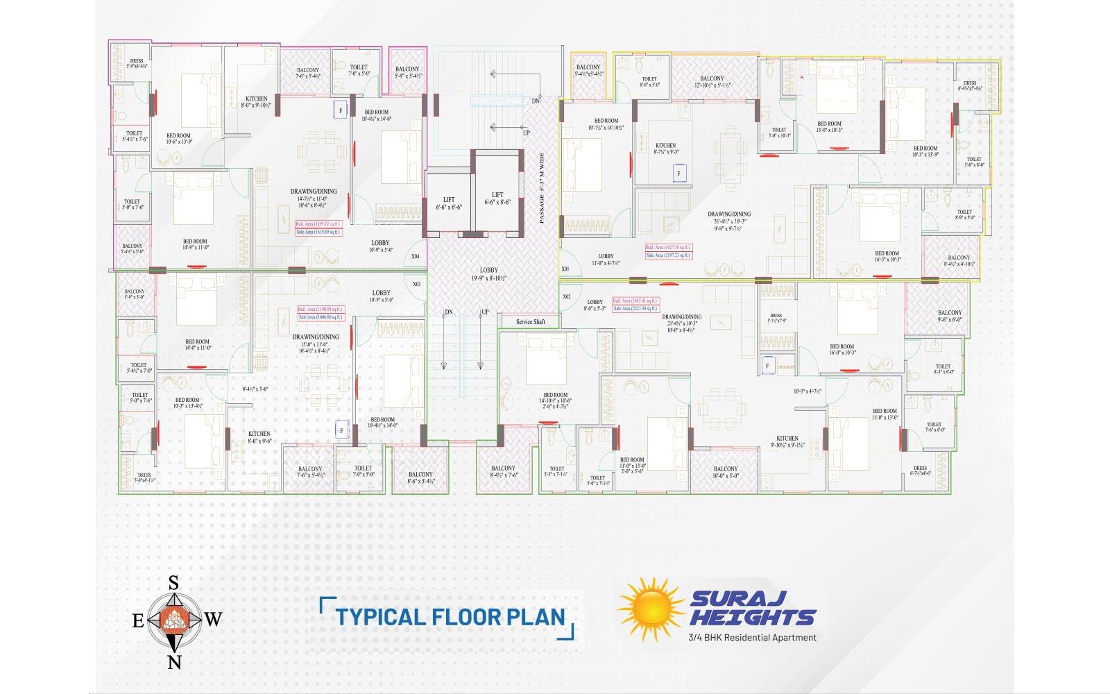 Suraj Heights Typical Floor Plan