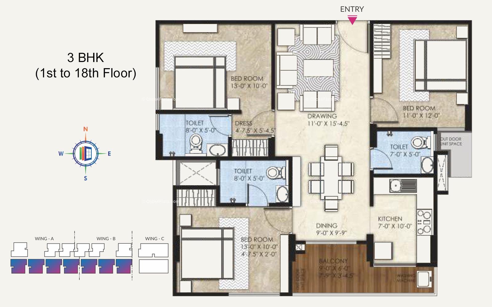 Symphonia 3 BHK 