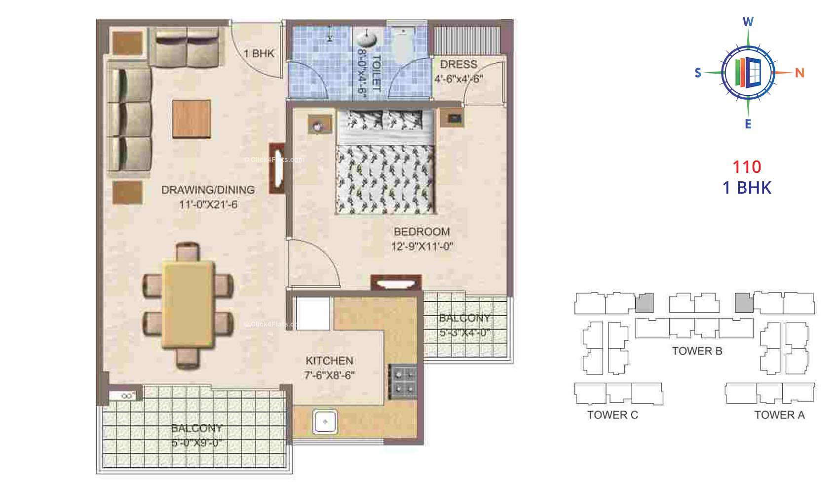 Taruchaya Residency  1 BHK 