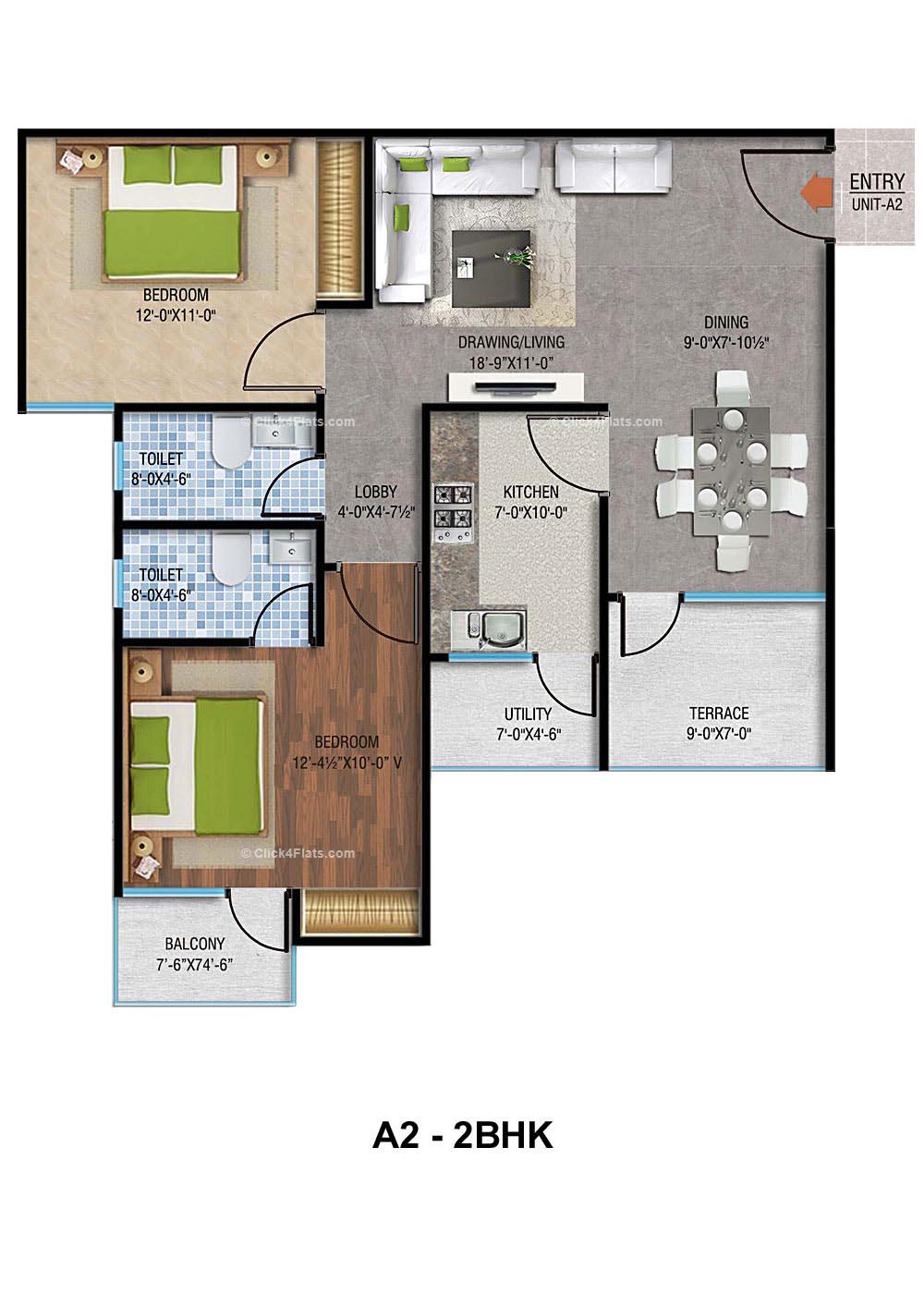 Terrazagreens 2 BHK 