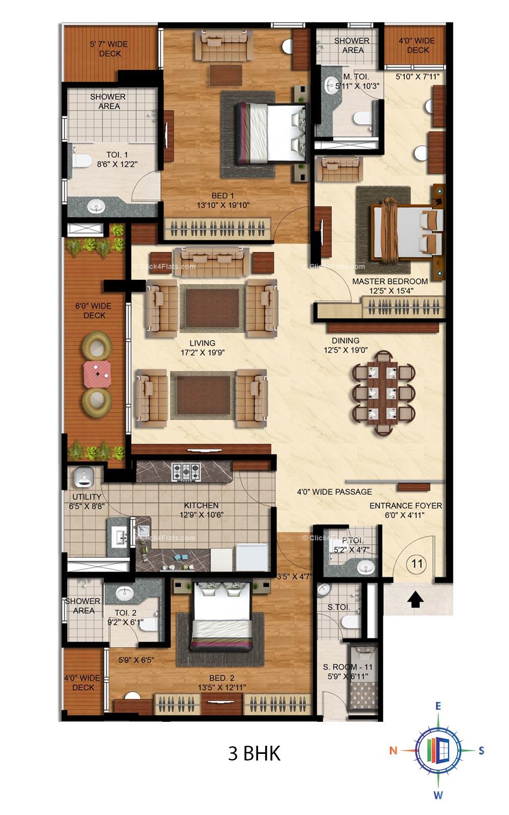 The Legend 3 BHK 3040 square feet