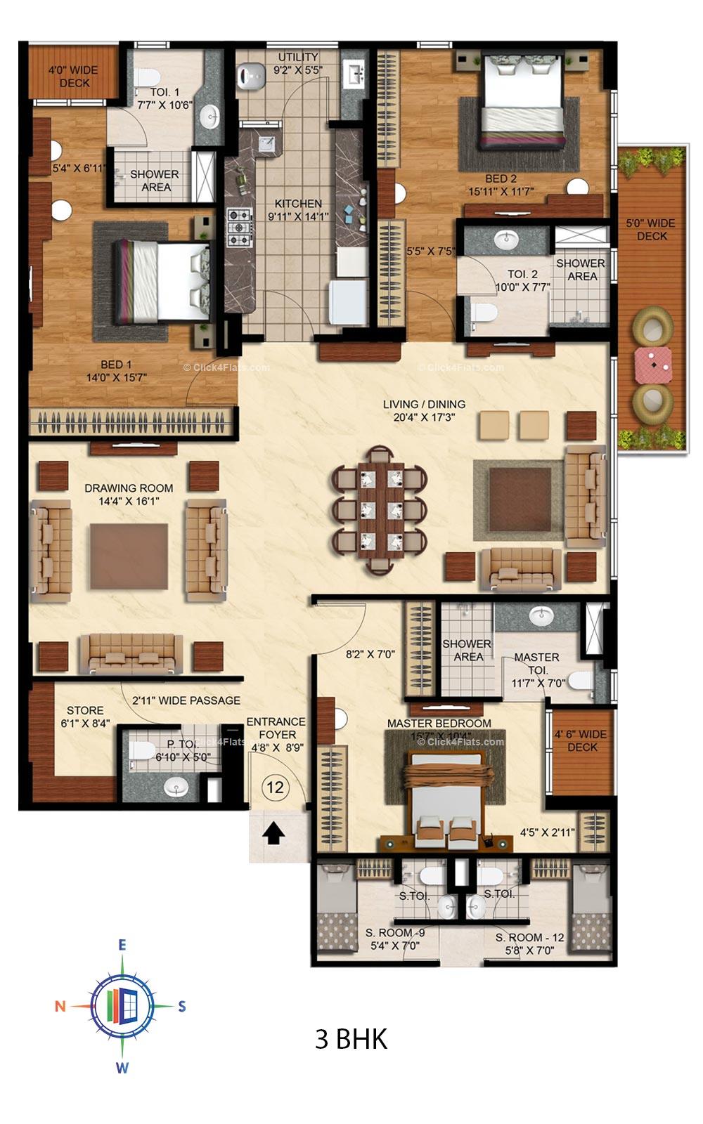 The Legend 3 BHK 3140 square feet